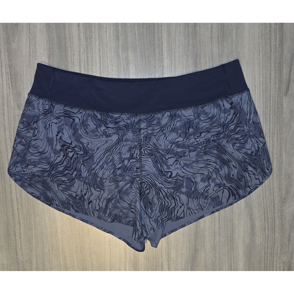 Athleta Run With It Printed 3.5" Short Blue Athleisure Yoga Running Sz XL